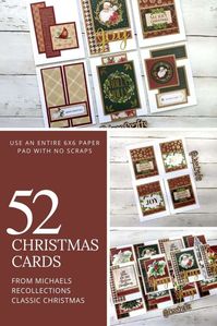 Paper Pad Tutorial to Make 52 Cards with Recollections Classic Christmas 52 Cards with Michaels Recollections Classic Christmas - Jess Crafts