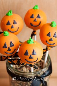 Halloween Cake Pops With Chocolate Cake, Cocoa, Boiling Water, Butter, Sugar, Eggs, Vanilla, All-purpose Flour, Baking Soda, Salt, Milk, Sour Cream, Buttercream Frosting, Salted Butter, Vanilla, Icing Sugar, Cream