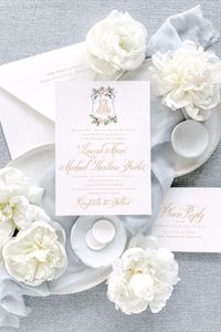 The Louisa Suite is the perfect combination of romantic Southern charm and whimsy with its selection of expertly painted watercolor florals and calligraphy styled script. This suite instantly sets the tone for an afternoon ceremony in the garden, or an elegant evening dancing beneath the stars. With multiple monogram style and floral detailed offerings, Louisa is a true client favorite.