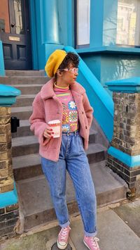 Dopamine Dressing Colorful Colourful fashion pink winter outfit inspo pastel 📸 by @novasistas