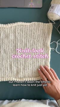 ( ˶°ㅁ°) !! life hack! achieve a knit-look using your crochet hook! no knitting needles needed! ૮˶’o’˶ა this fake knit stitch is easy to get a hang of and makes for some really pretty fabric textures – find out how below ⬇️ for your first row, yarn over, insert your hook into the front loop, pull your yarn through and then pull through all remaining loops – this is known as a front loop only, half double slip stitch (FLO HDC SL ST) once you’ve reached the end of your row, insert your hook t...