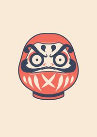 Angry Daruma-san Art Print by Deathrasi - X-Small