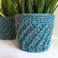 Spiral Crochet Planter Cover Pattern | The Inspired Wren