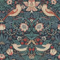 Graham & Brown William Morris At Home Strawberry Thief Deep Blue Wallpaper 124231 - The Home Depot