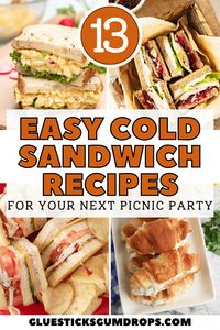 Going on a picnic? Packing your lunch for work? Don't settle for a boring PB&J when you can enjoy one of these delicious cold sandwich recipes instead. You'll find classics like chicken salad as well as flavor-packed viral TikTok sandwiches.