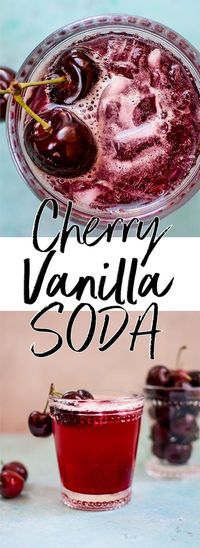 This homemade cherry vanilla soda is easy, delicious, and contains only 5 ingredients.