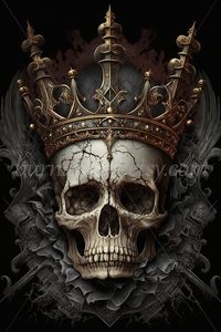 Gothic Skull With a Crown Digital Download Fantasy Scary - Etsy