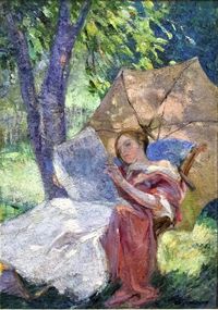 Catherine Wiley "Woman with a Parasol, Reading", no date