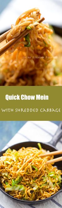 Quick #chowmein with shredded #cabbage