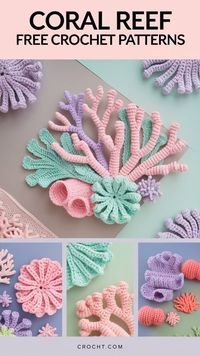 Create a crochet coral reef with these free patterns. Great for showcasing your skills with a beautiful, ocean-inspired design!