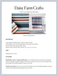 Crochet Country Blue Stripes Baby Blanket - Daisy Farm Crafts