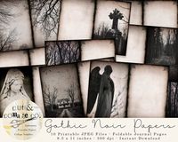 Gothic Noir Printable Junk Journal Papers Dark Spooky Vintage - Etsy