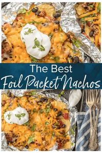 The Best Nachos Recipe is one that's easy, delicious, and quick. That's exactly what these Foil Packet Nachos are! Loaded with beef, tomatoes, green chiles (and more), and covered in melty cheese...I'm obsessed! I love foil packet recipes and these nachos can be made in the oven or on the grill.