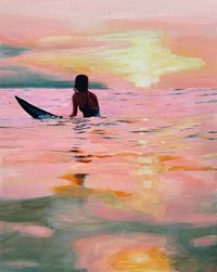 Surfing at sunset by TeMoana .