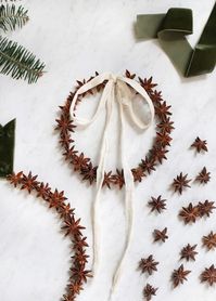 Learn how to quickly make one of these festive star anise wreaths with just a few materials! #christmas #diywreath