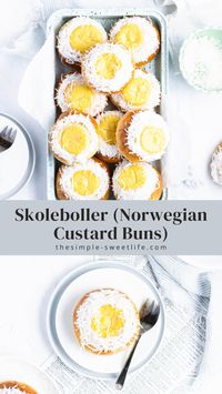 Topped with custard and shredded coconut, these fluffy Norwegian pastries are the perfect breakfast to start your morning.