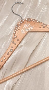 Personalized Bride Hanger With Pearls Custom Wedding Dress Hanger Wood Bridal Hanger Bride Name Wooden Hanger Wedding Gift From Bridesmaid - Etsy