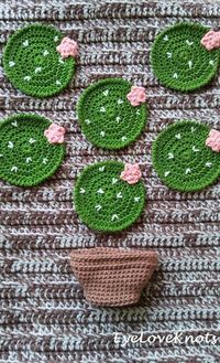 Boutique eBay, EyeLoveKnots: Ensemble de 4 sous-verres Cactus Prickly Pear, Crochet ... - #Boutique #Cactus #crochet #de #eBay #Ensemble #EyeLoveKnots #Pear #Prickly #sousverres