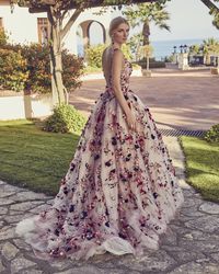 Ultra-Pretty Floral Wedding Dresses For Brides ★ floral wedding dresses ball gown with straps low back ronaldjoycebridal