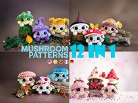 Mushroom Amigurumi Crochet Patterns Bundle 12 in 1 US Terms PDF by Lyra Lune - Etsy