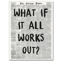 PRICES MAY VARY. 【What If It All Works Out Newspaper Wall Art Size】Inspirational Wall Art measures 16 x 24 inches (approx. 40x60 cm), Retro Newspaper Print poster decoration painting does not include frame. There are 1cm white border on both sides of the poster, making it easy to DIY any frame that suits the style of the decorative space. You can cut it off if you don't need it. Does not affect the product itself. 【Positive wall art Print】: Stylish and beautiful Newspaper canvas wall art adopts