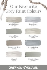 Hoping for a room refresh? Try a grey hue to bring any style decór to life. To see these hues in your home, tap this pin to order free colour chips and have them shipped to you. #DIY #sherwinwilliams #greypaint #paint #colourinspiration #colour #inspiration