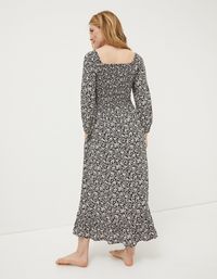 Black Adele Mono Vines Midi Dress, FatFace.com