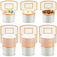 PRICES MAY VARY. Abundant Quantity: you are provided with 24 packs of basketball cups, the quantity is sufficient that can better meet your daily usage and replacement needs; You can also share them with others who are going to hold a party Size Detail: these sports party favor cups measure approx. 90 x 75 x 62 mm/ 3.54 x 2.95 x 2.44 inches, proper in size and light in weight, can hold 8 oz capacity water or drinks, very practical and helpful Reliable and Safe Material: made of thick paper mater