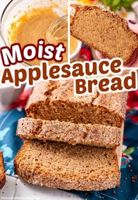 Applesauce Bread is a simple and spicy quick bread is made with applesauce, sugar, butter and warm spices. Prep time is just five minutes and after baking in the oven your whole house will smell like fall.