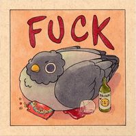 Fuck pigeon 05 Giclée (Art Print) by Felicia Chiao | Trampt Library