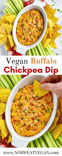 Buffalo Chickpea Dip (Vegan + Oil-free) – No Sweat Vegan