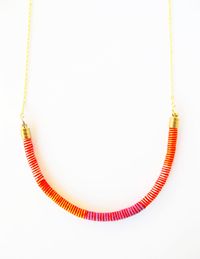 Gold Rope Necklace  Statement Necklace  Red Rope by HippieThings