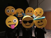 Emoji masks-made from cardboard, felt and foam