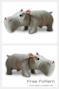 Hippo Pillow Free Sewing Pattern