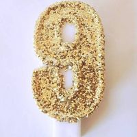 number 9 glitter birthday candle