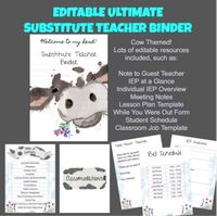 SAVE TIME with this EDITABLE substitute teacher binder! There is much more to this than the cover page, table of contents and subject dividers. There are a total of 26 slides on the Google presentation, including: Cover Page All Subject Divider Pages (titles from table of contents) Table of Contents Note to Guest Teacher