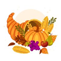 Hand drawn flat cornucopia illustration | Free Vector #Freepik #freevector #cornucopia #thanksgiving-illustration #thanksgiving #give-thanks