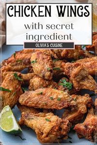 These Air Fryer Chicken Wings are super crispy thanks to one secret ingredient that you already have in your pantry! They cook in 30 minutes, without any oil and no deep frying mess. Toss with your favorite wing sauce for a irresistible game day appetizer! These air fryer chicken wings will knock your socks off!