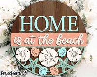 "💚20% OFF 4-9 items (automatically applied) 💚30% OFF 10+ items (code BUNDLE10) This Home Is at the Beach DIGITAL design can be used to create a round sign to add to your Summer, nautical or beach house decor. This design can be used to cut wood or acrylic with Glowforge, or other laser cutters. If you're looking to cut a vinyl stencil and paint your sign, you'll also receive files that can be used with Cricut, Silhouette, and others. Hang your finished piece on a front door or inside an entryw