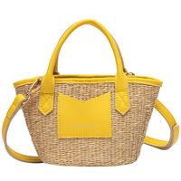 Small Straw Tote bag in Yellow