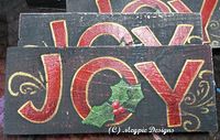 Joy Sign ~ $1 or less! I reused a wood plank and paints I already own!