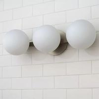 Satin Nickel / Opal Modern Milky Globe Vanity Light - 3 Light