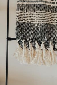 "Monterey" Throw Blanket, Black and Ivory – CARLY JEAN LOS ANGELES