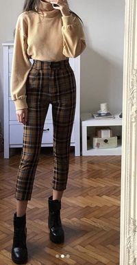 plaid pants  turtleneck