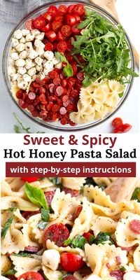 Looking for a sweet and spicy twist on a summer favorite? Try this Hot Honey Pasta Salad! With just a handful of ingredients, it's easy to make and ready in 20 minutes. Adjust the heat level to your liking and enjoy this cold pasta salad as a refreshing summer side dish or alongside grilled meat at your next BBQ.