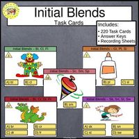 Initial Blends Task Cards by Teaching Tykes | TPT