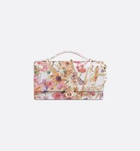 The My Dior Mini Bag Elevates The Line With An Elegant And Functional Design. Made In White Calfskin, It Showcases The Multicolor Dior 4 Saisons Été Motif By Pietro Ruffo, Showcasing Summery Flowers And Plants In A Bucolic Design. Featuring A Flap Enhanced By D.i.o.r. Charms On The Front, As Well As Compartments And Card Slots, The Practical Accessory Will Hold The Essentials And Is An Ideal Day And Evening Companion. A Top Handle Completed By A Removable Chain Punctuated With Resin Pearls Allow