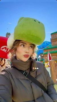 Universal studios, Universal studios hollywood, super mario world, instagram story, amusement park, yoshi hat