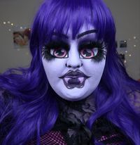 monster high | elissabat | makeup inspo | makeup looks | makeup ideas | purple makeup | extreme transformation | purple wig | transformation | monster high dolls | creative makeup