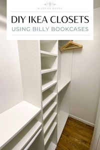 A step-by-step tutorial and budget breakdown for using IKEA Billy bookcases to customize his & her bedroom closets, plus how they have held up after 4 years.